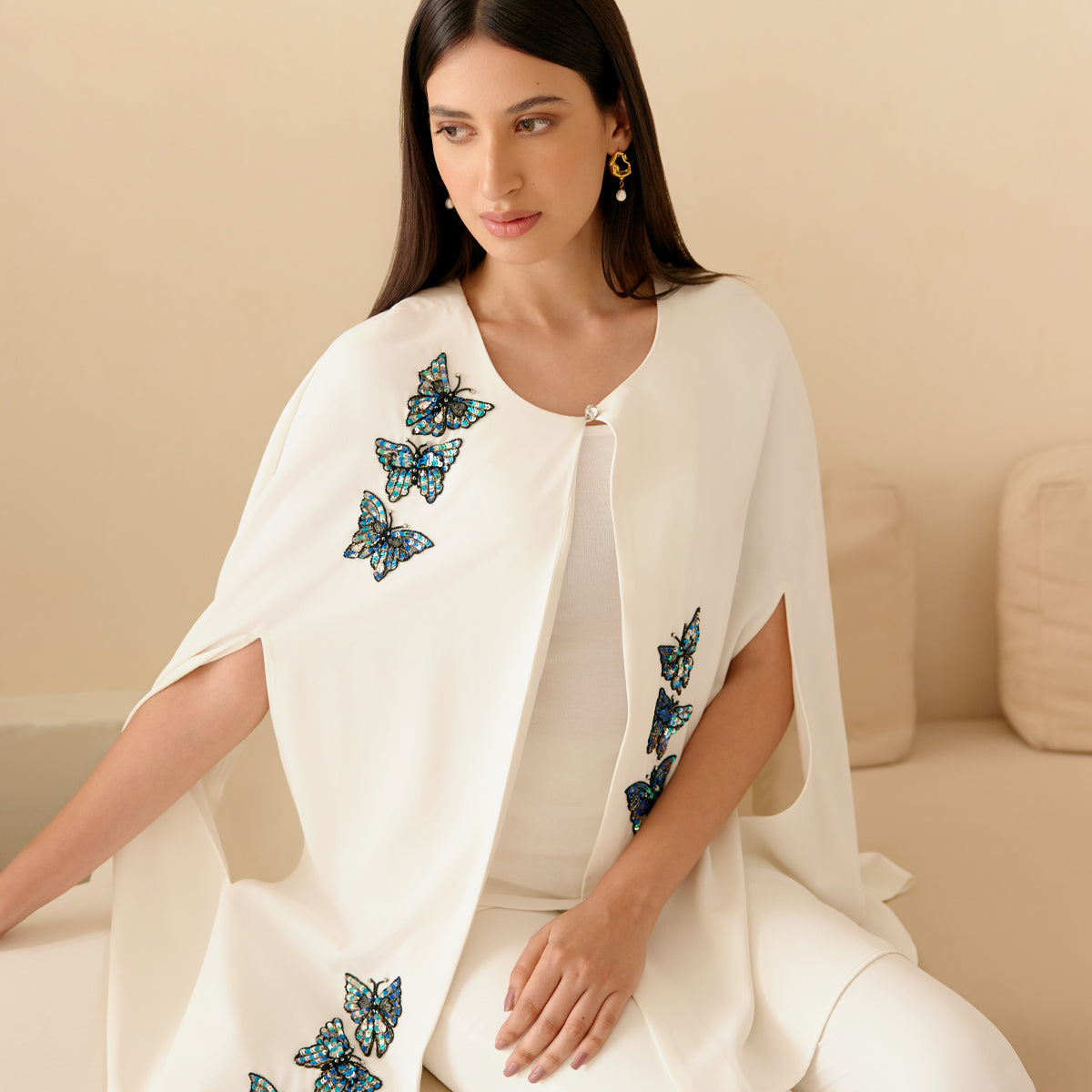 18KT Gold Plated Molten Pearl Drops Earings