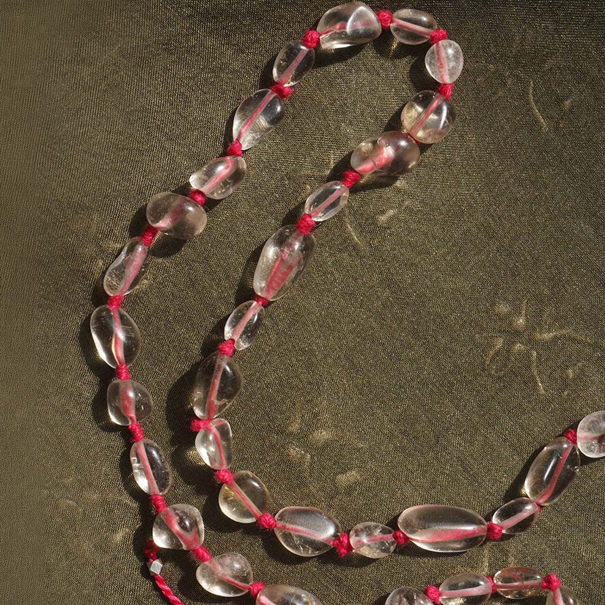 Dew Drop Necklace - Clear & Pink