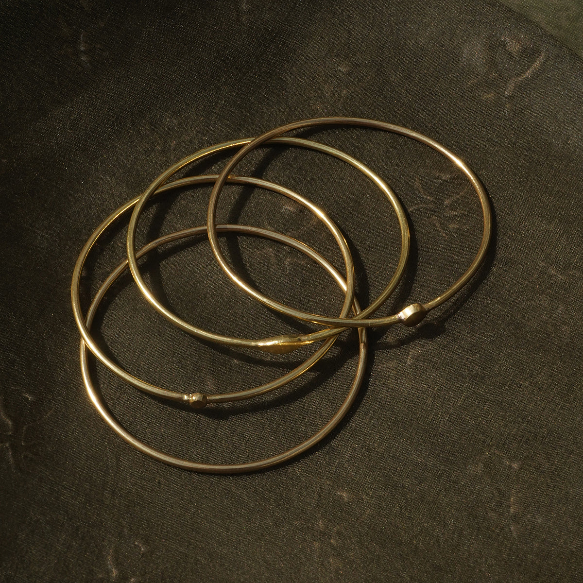 Cluster Bangles Set of 4 - Antique Gold