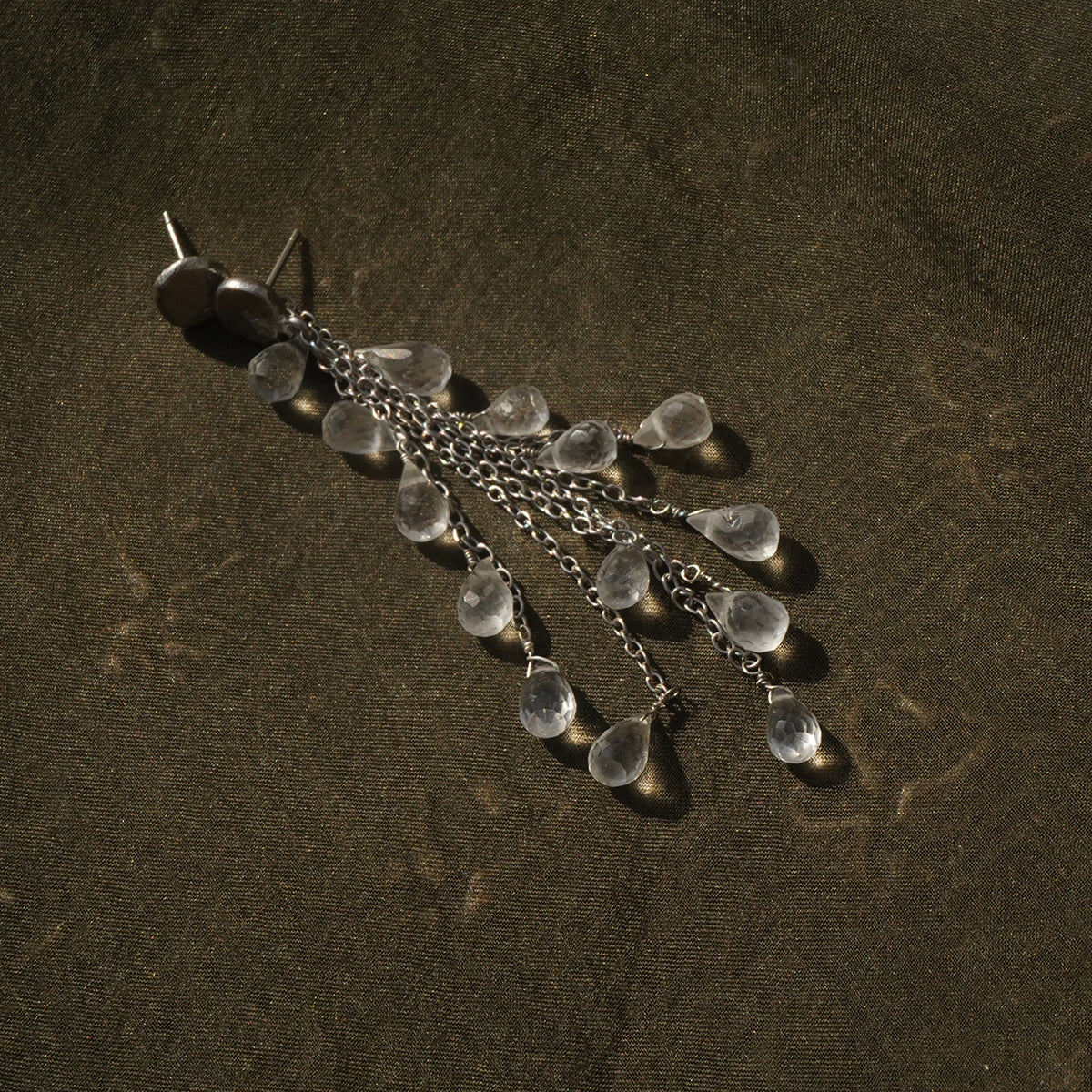 Dew Drop Danglers - Silver & Clear