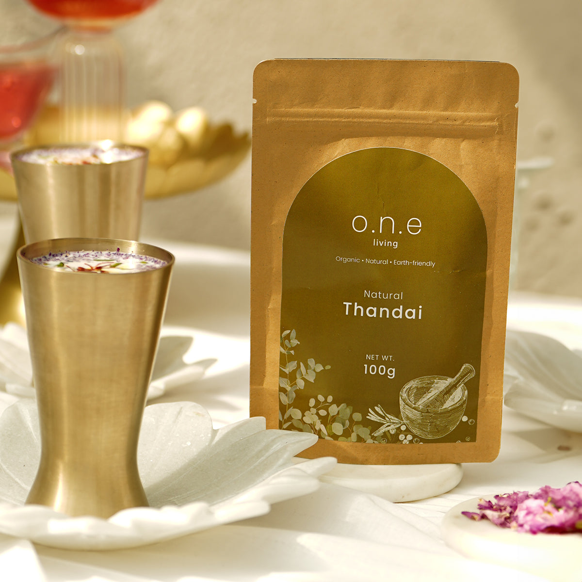 Natural Herbal Gulal & Thandai Mix | Pink & Yellow | 100 g | Set of 3