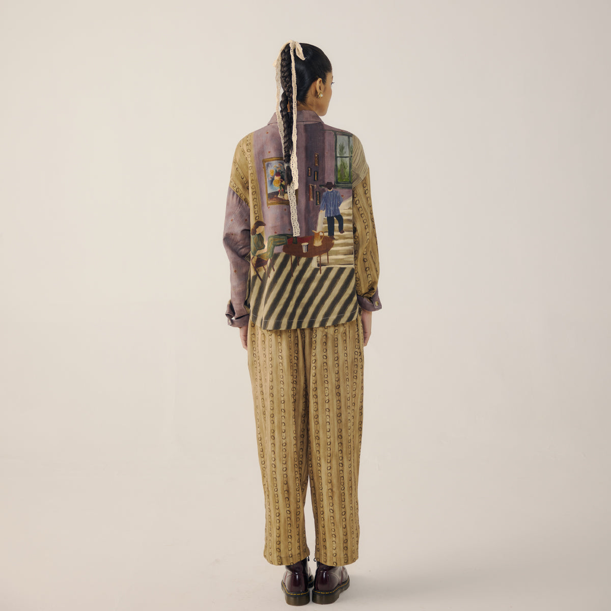 Mustard Stripes Drawstring Pants