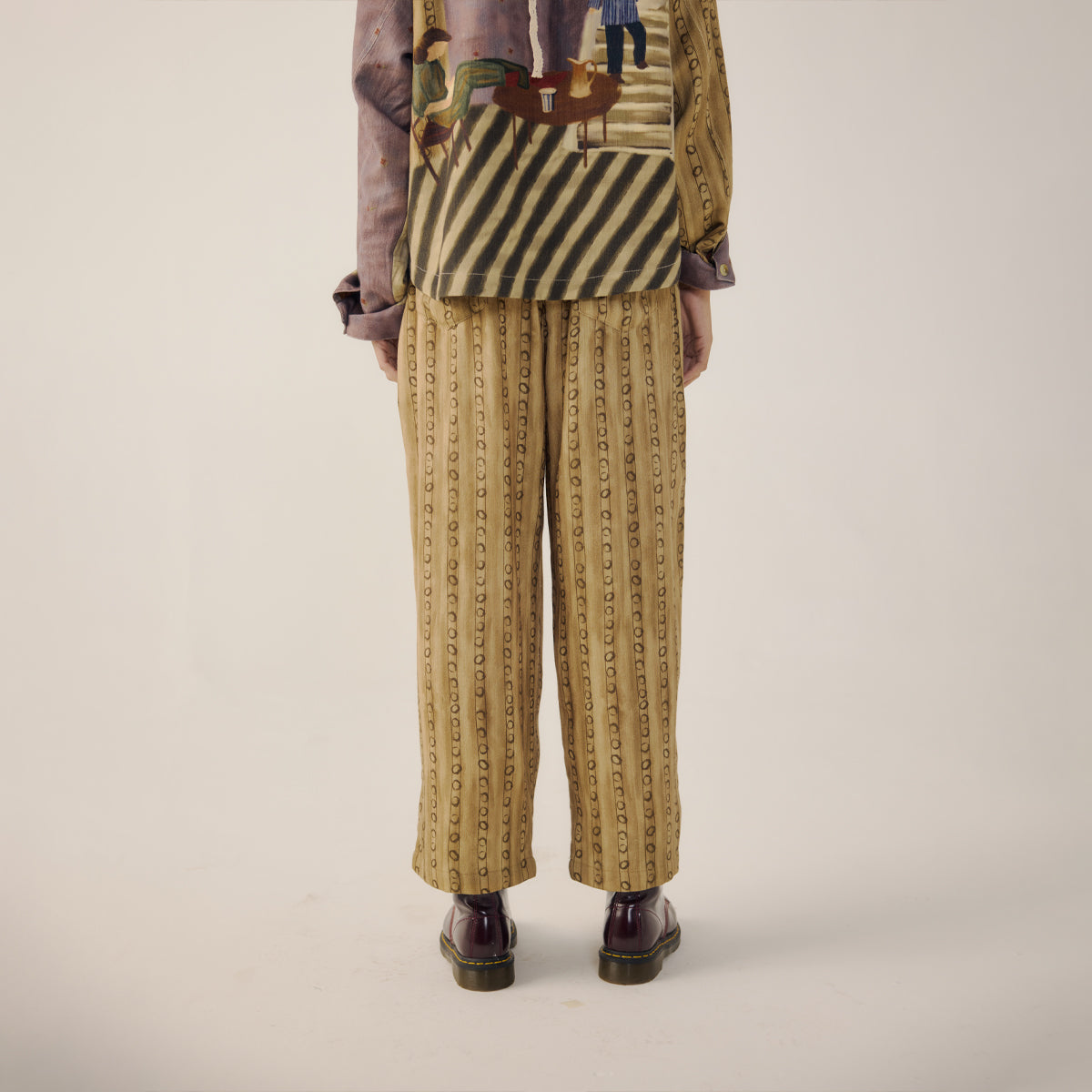 Mustard Stripes Drawstring Pants