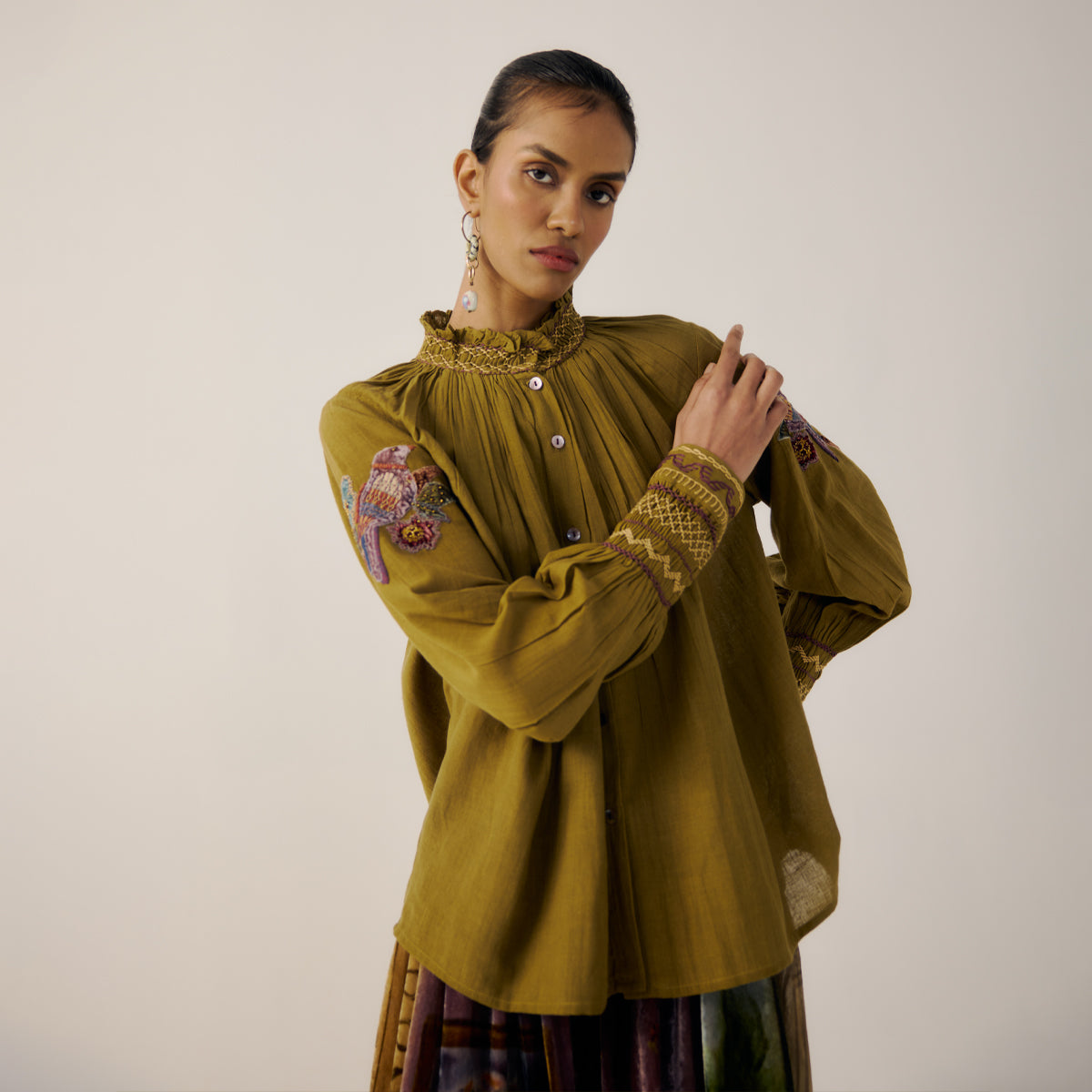 Parrot Emb. Farmer Top