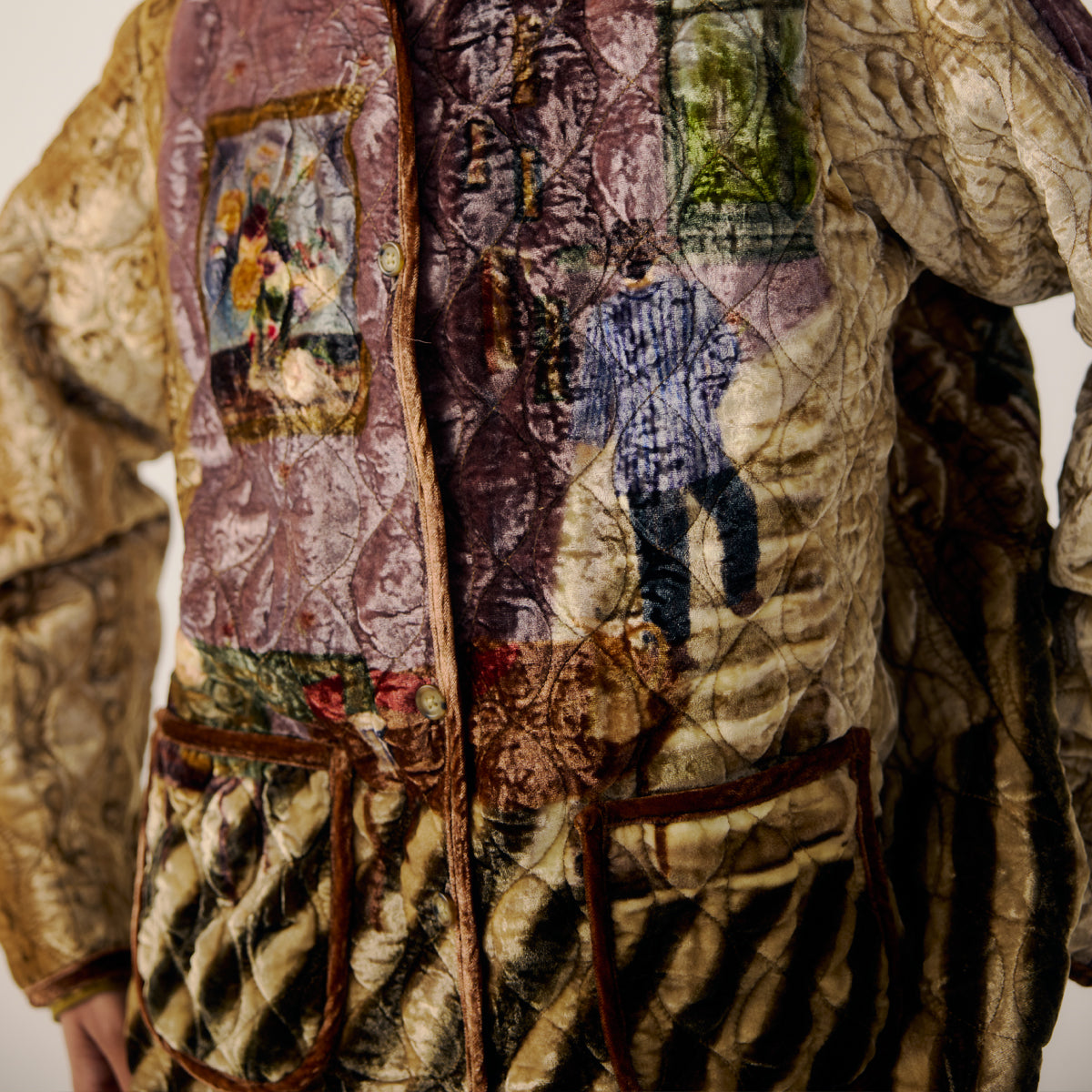 Living Room Collarless Quilted Jacket