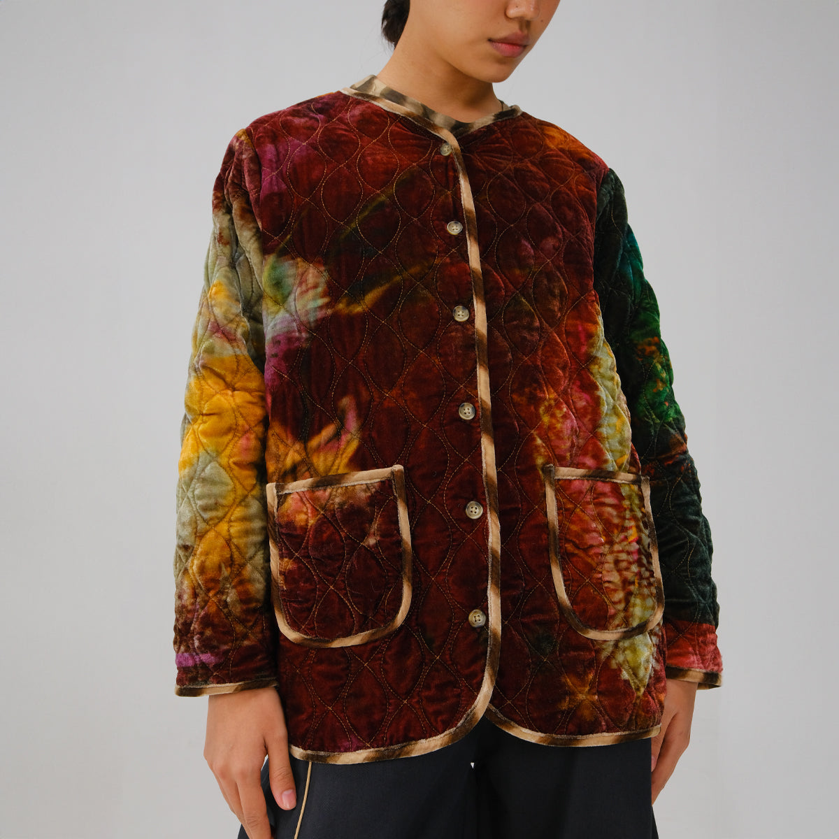 X-Ray Collarless Quilted Jacket