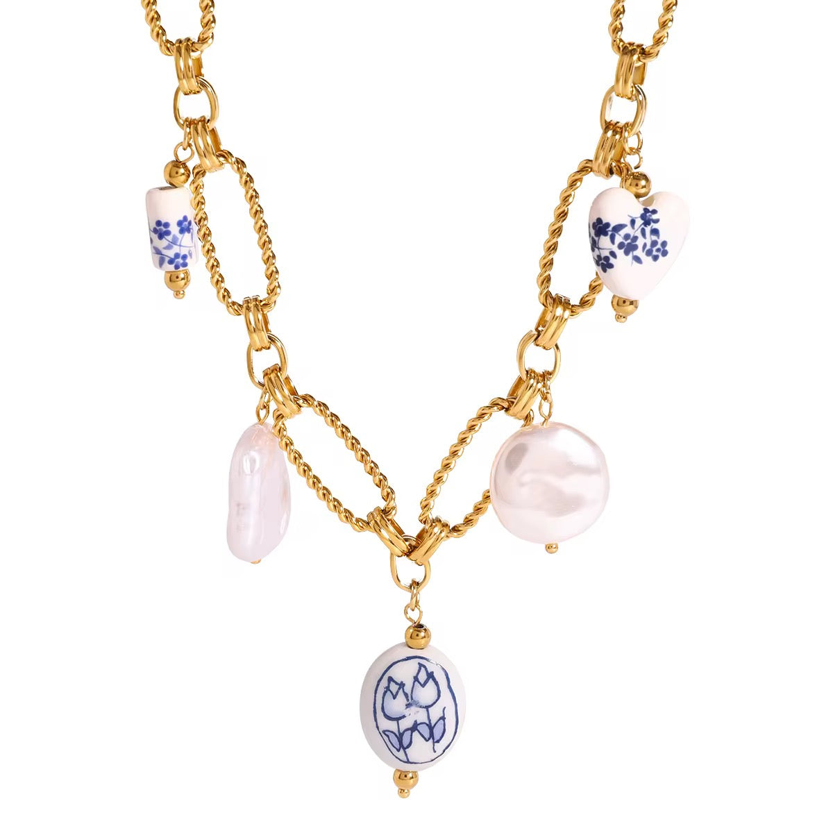 18KT Gold Plated Indigo Charm Necklace