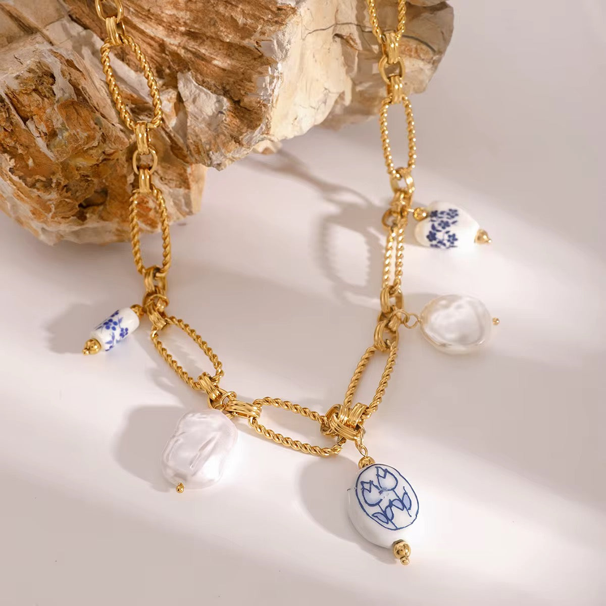 18KT Gold Plated Indigo Charm Necklace