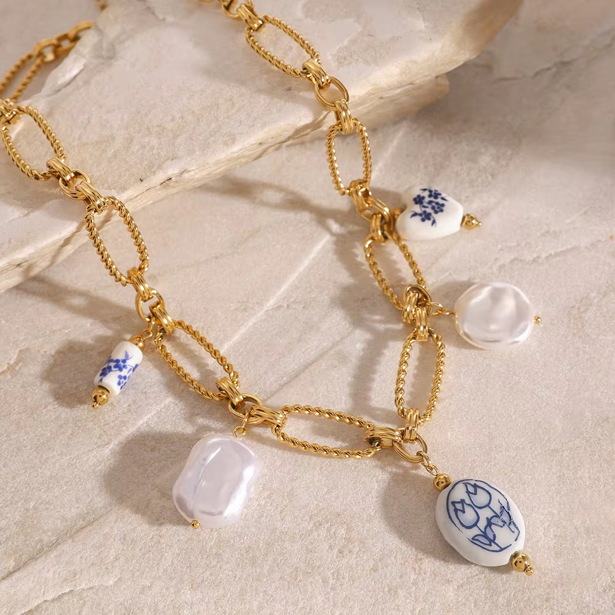 18KT Gold Plated Indigo Charm Necklace