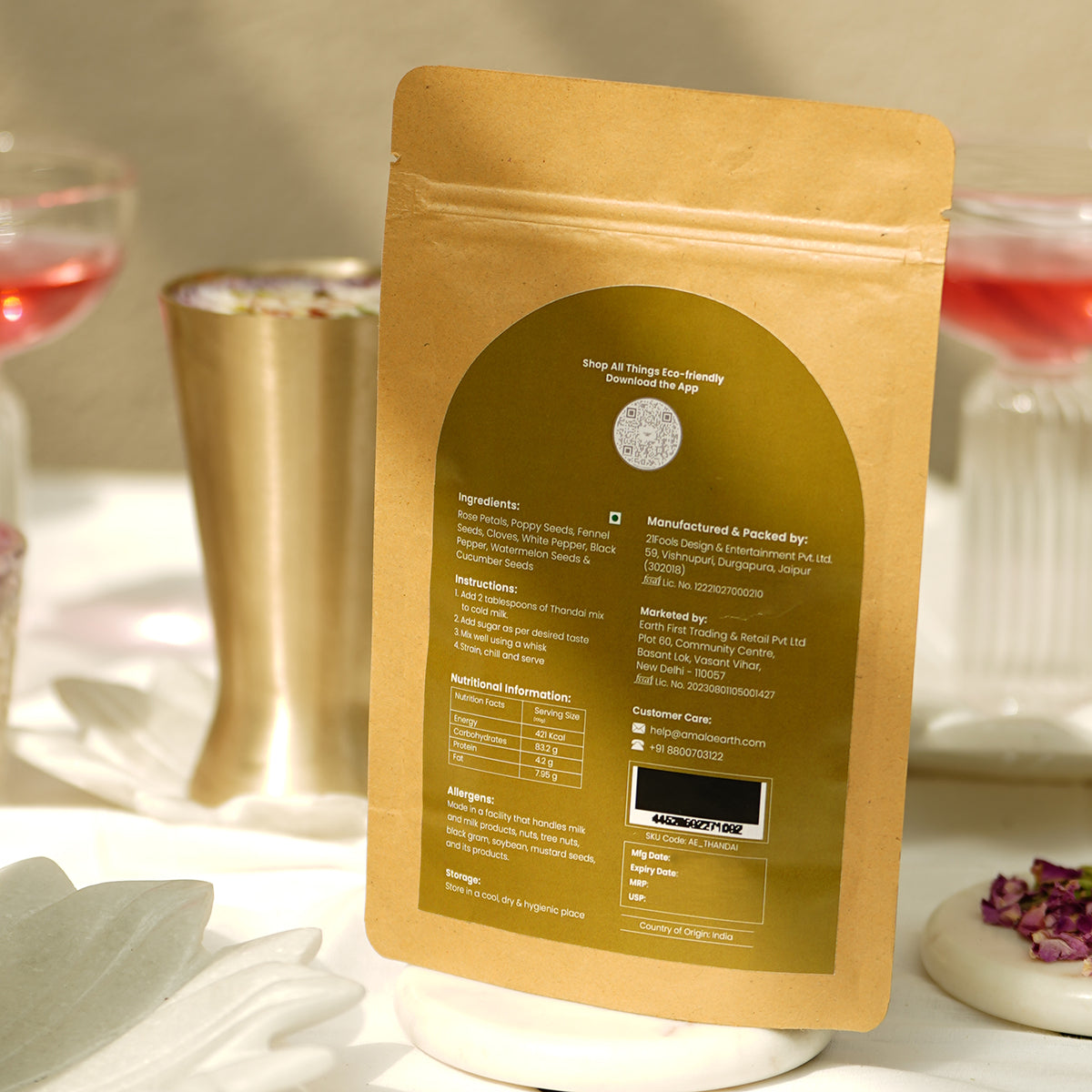 Natural Herbal Gulal & Thandai Mix | Pink & Yellow | 100 g | Set of 3