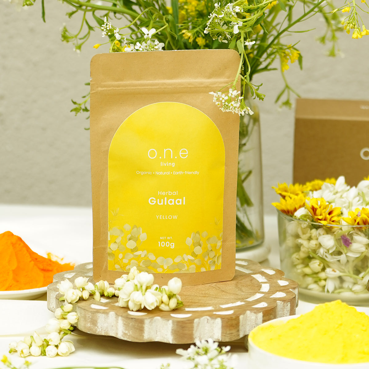 Natural Herbal Gulal & Thandai Mix | Pink & Yellow | 100 g | Set of 3