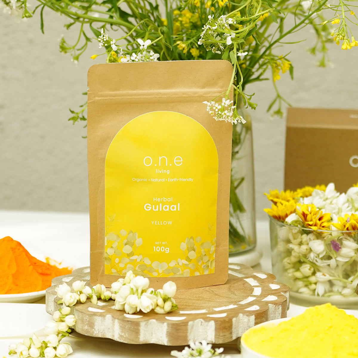 Natural Herbal Gulal | Pink & Yellow | 100 g | Set of 2