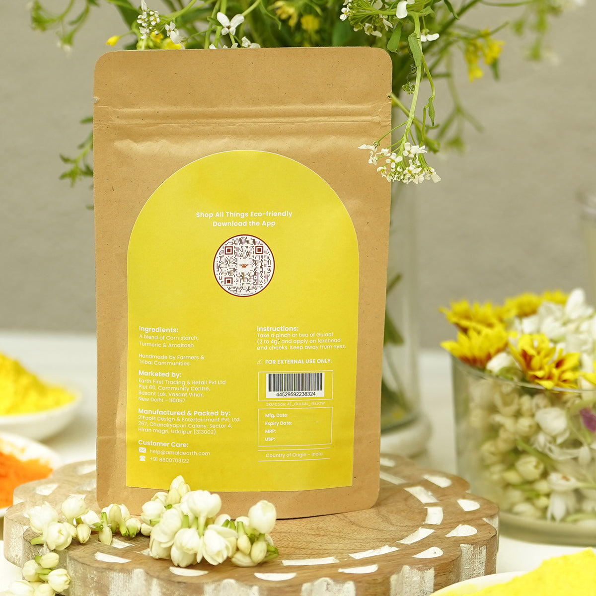 Natural Herbal Gulal | Pink & Yellow | 100 g | Set of 2