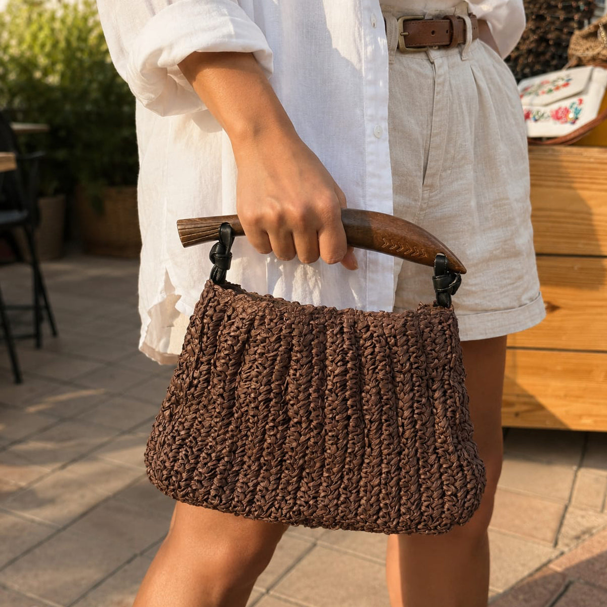 Kapi Handwoven Raffia Bag