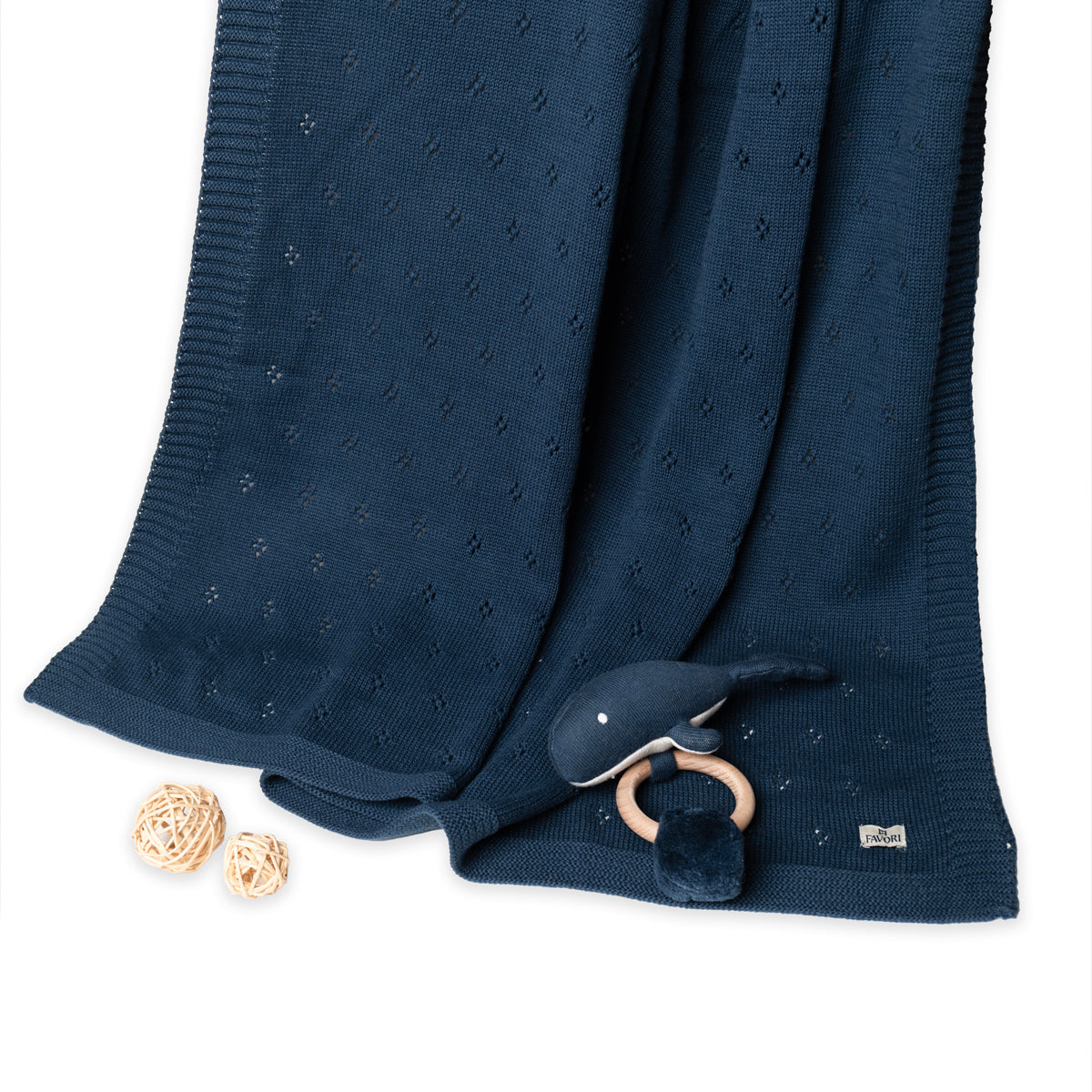 Baby Blanket with Fish Rattle