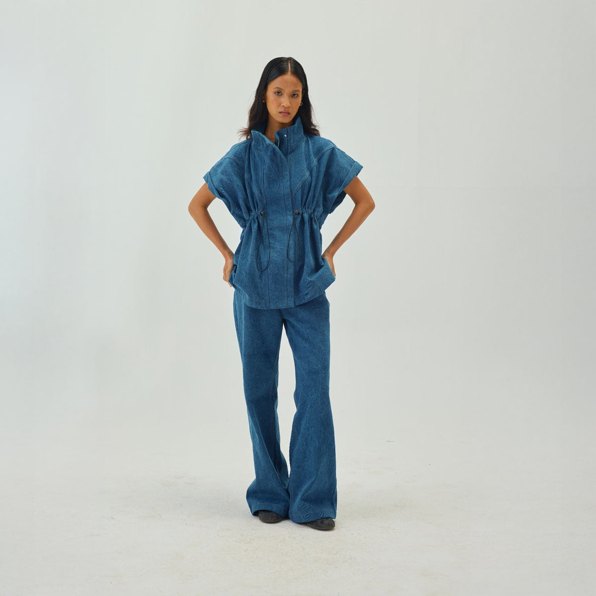 Oversized Sleeveless Denim Jacket | Blue