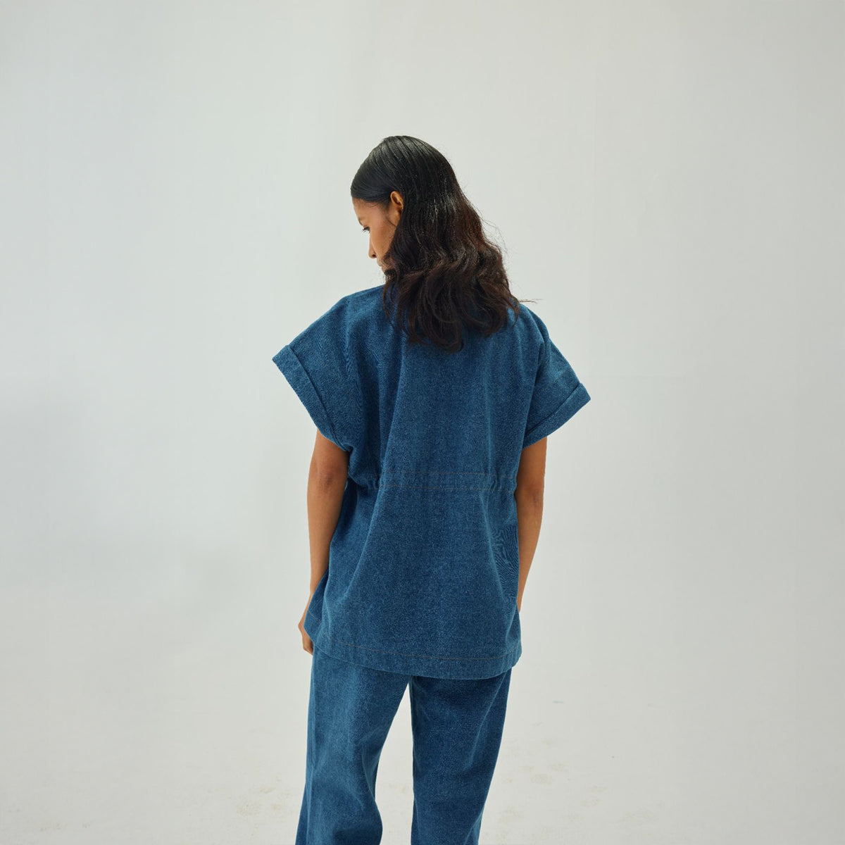 Oversized Sleeveless Denim Jacket | Blue