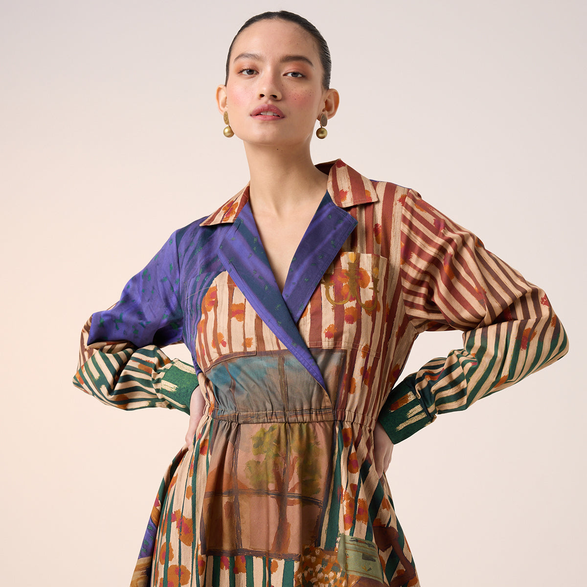 Print Blocked Dress (Home Alone)