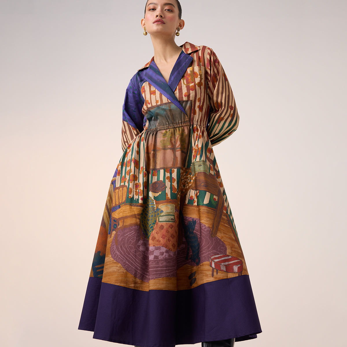 Print Blocked Dress (Home Alone)