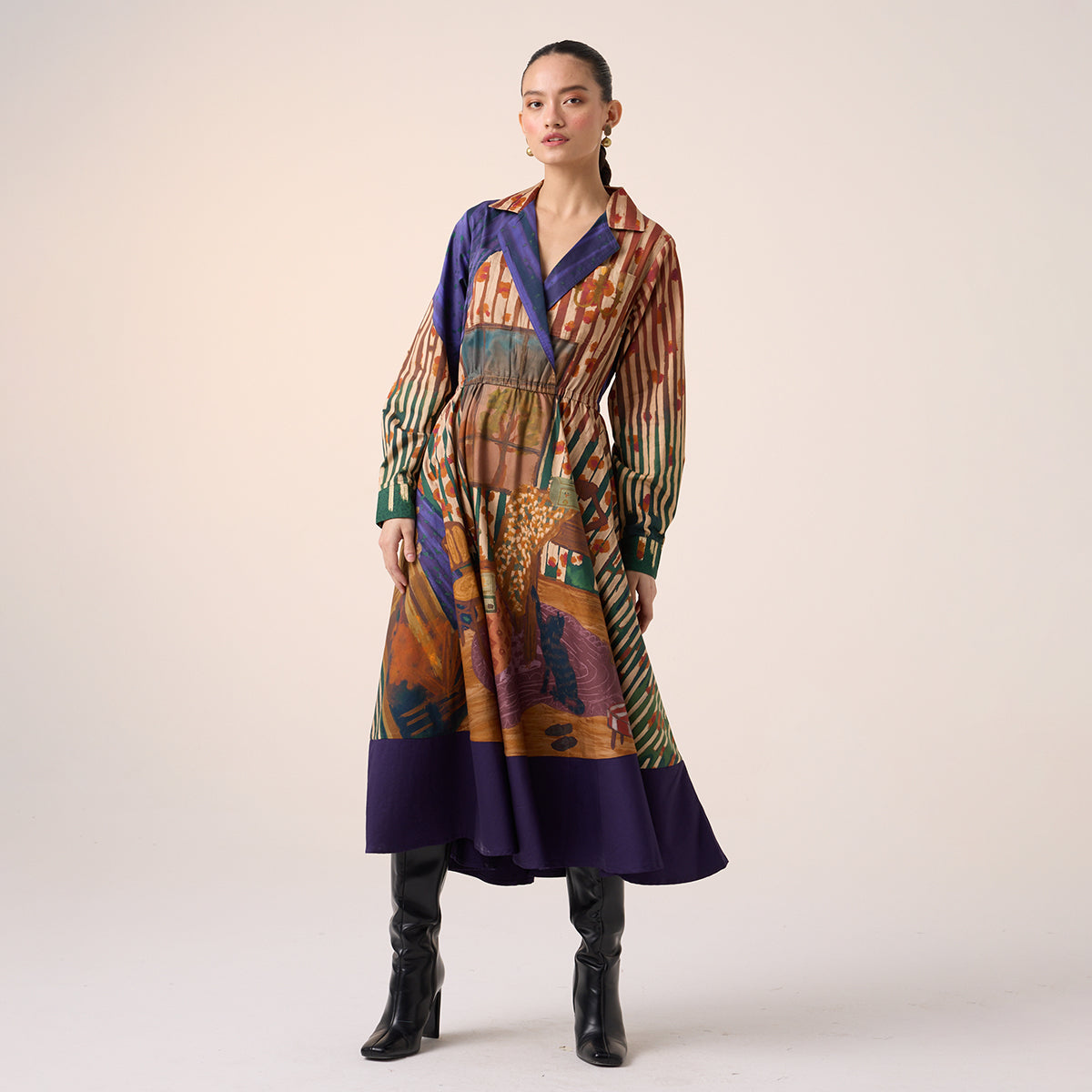 Print Blocked Dress (Home Alone)