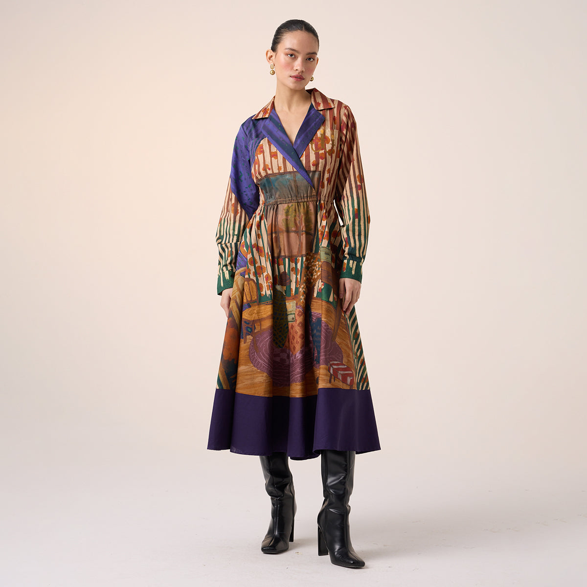 Print Blocked Dress (Home Alone)