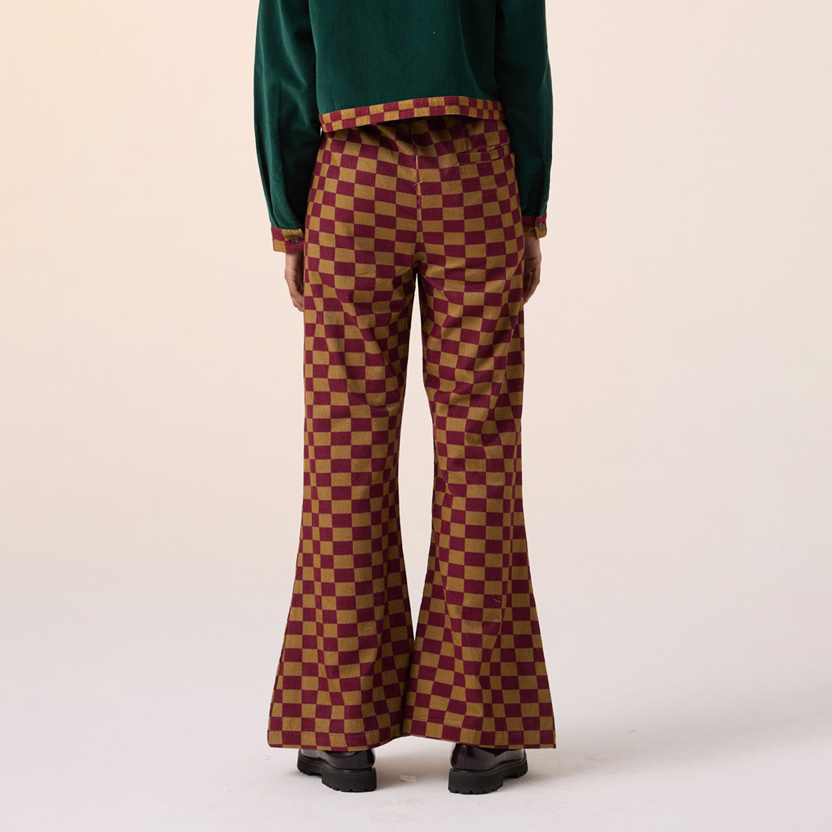 60'S Pant (Olive Maroon Checks)
