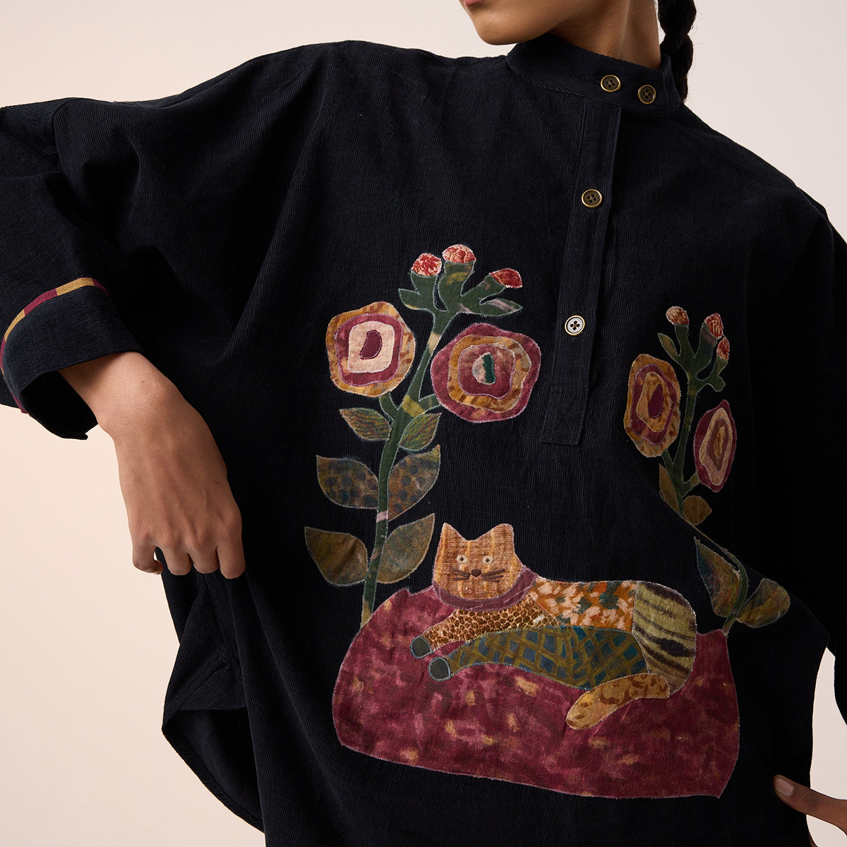 Kiera Shacket (Black Cat Applique)