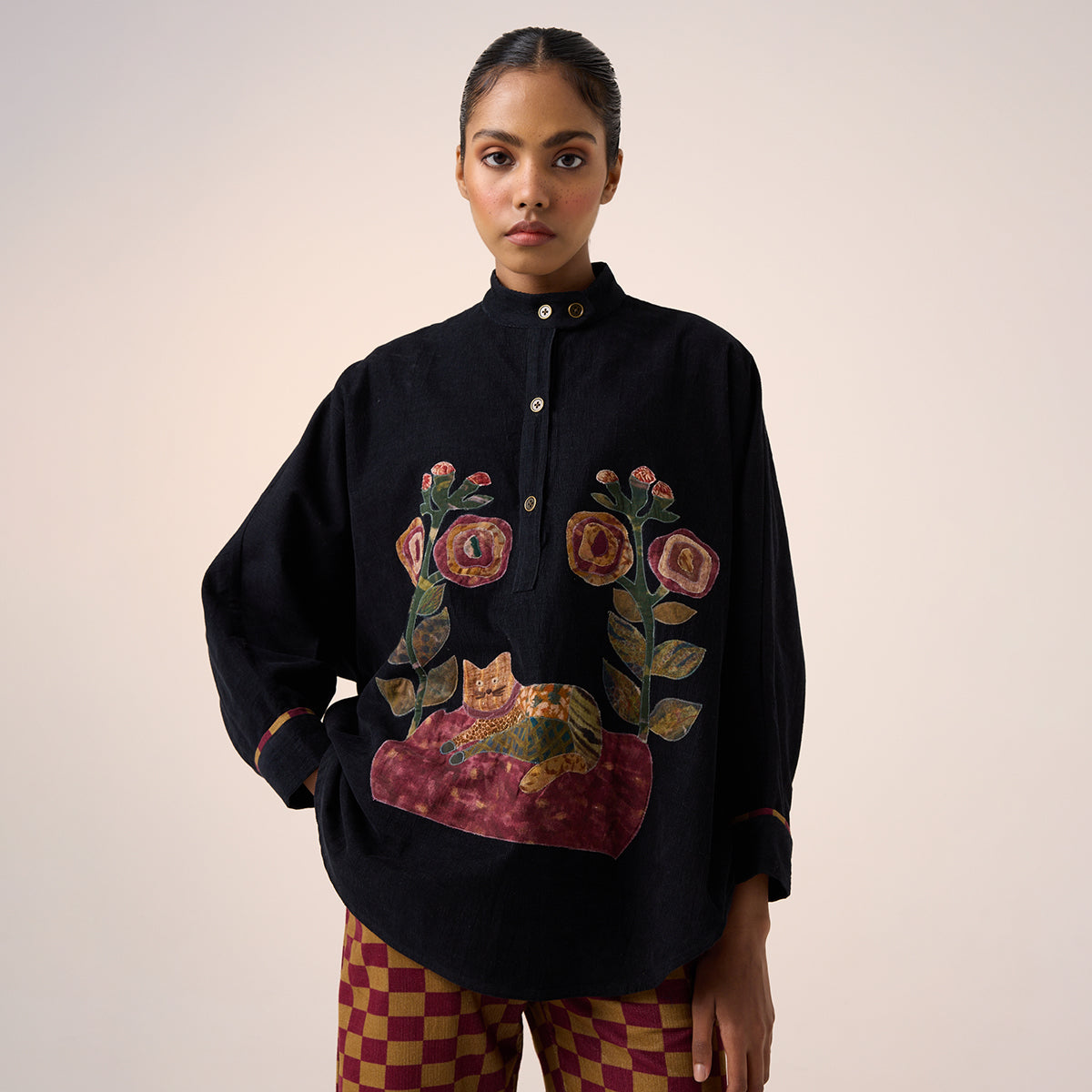 Kiera Shacket (Black Cat Applique)