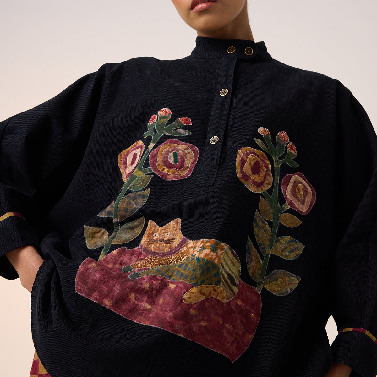 Kiera Shacket (Black Cat Applique)