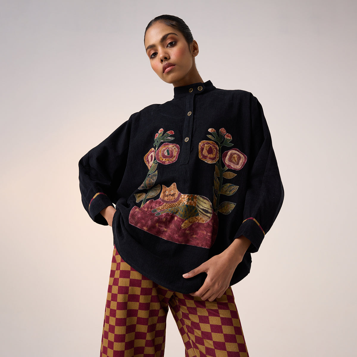 Kiera Shacket (Black Cat Applique)