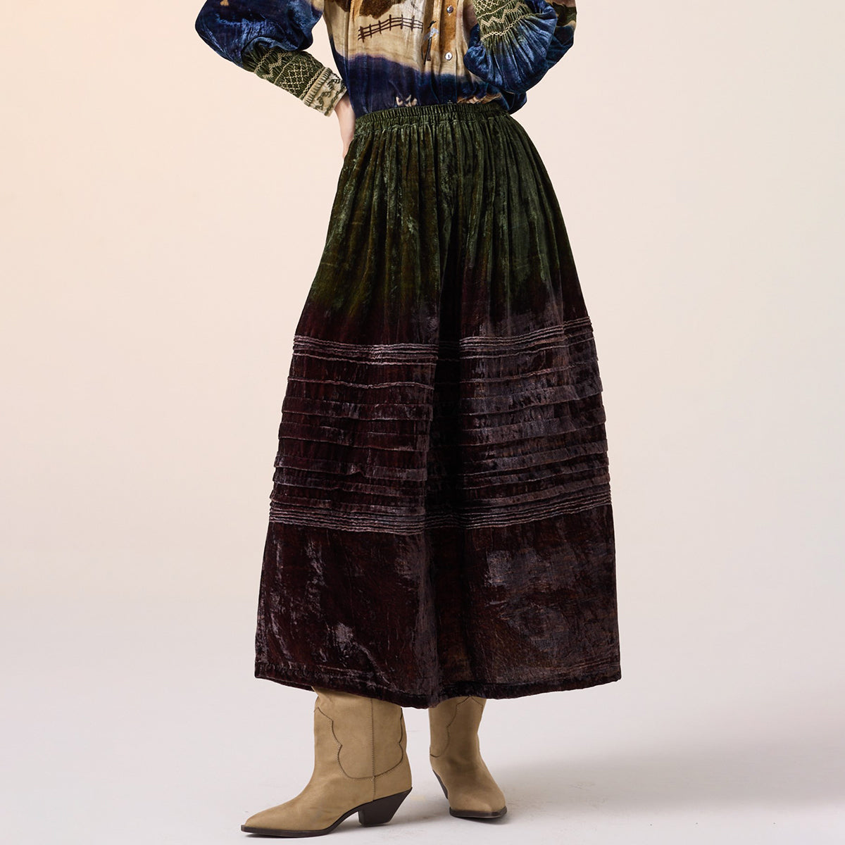 Pintuck Skirt (Purple Village)