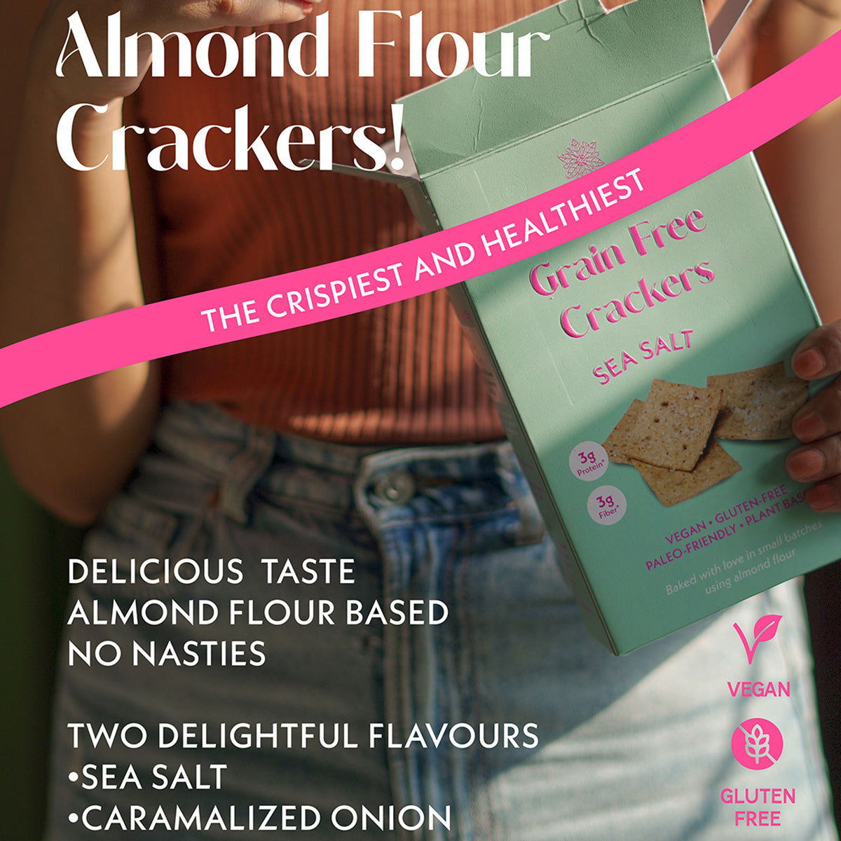 Sea Salt Flourless Crackers | 120g | Pack of 1
