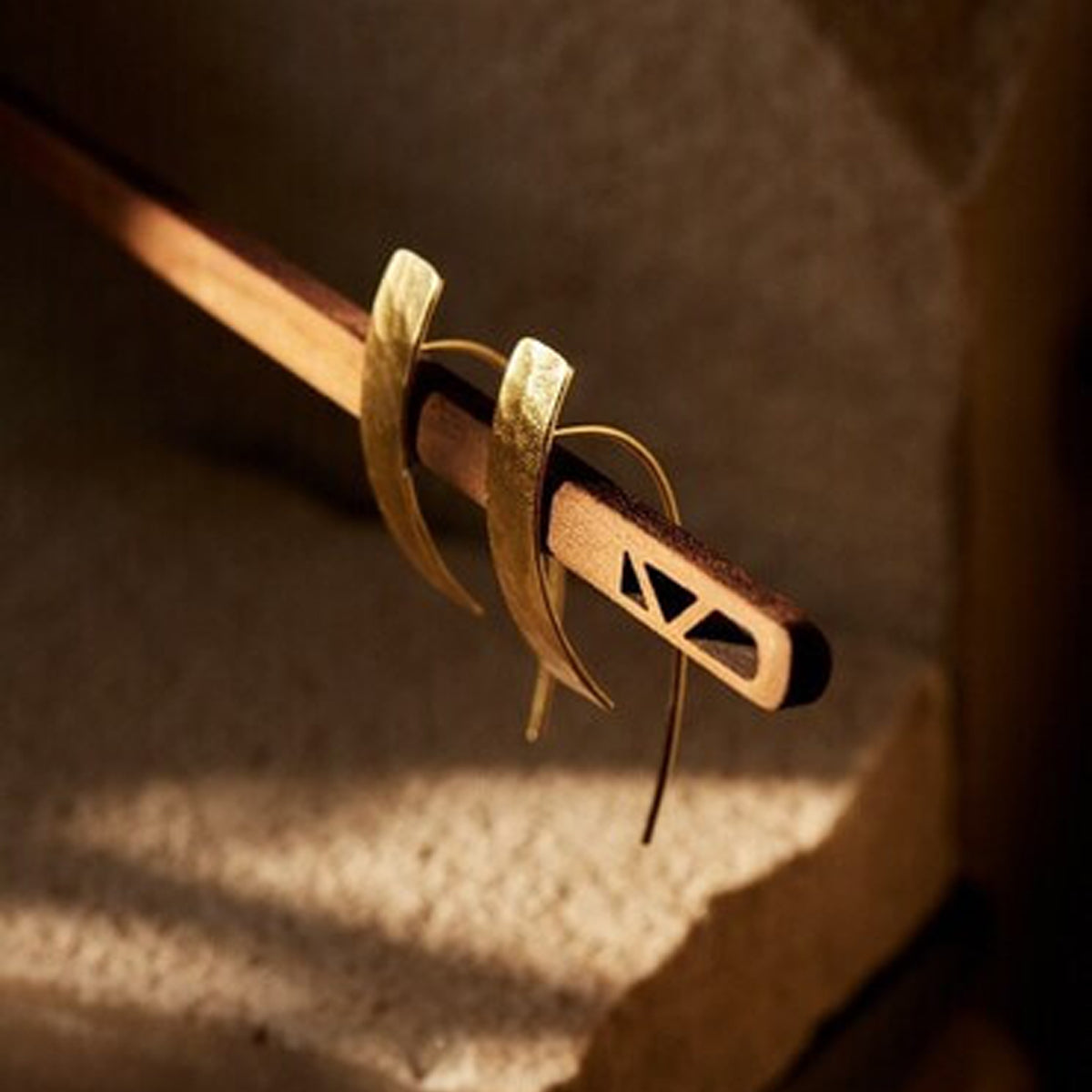Curved Slate Threader Earrings