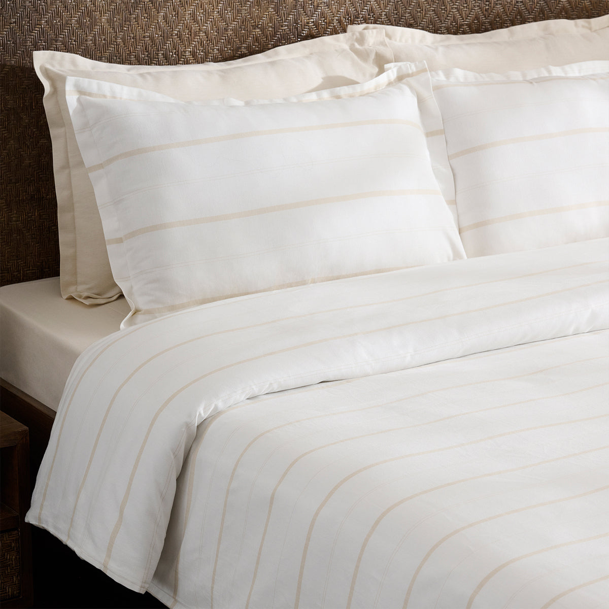 Sand Stripe | Cotton Bamboo | Chambray | Duvet Cover