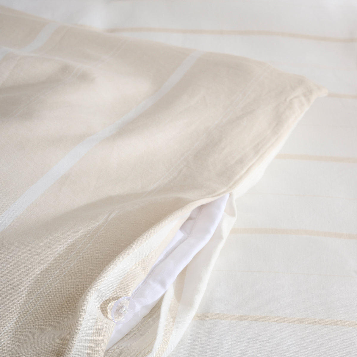 Sand Stripe | Cotton Bamboo | Chambray | Duvet Cover