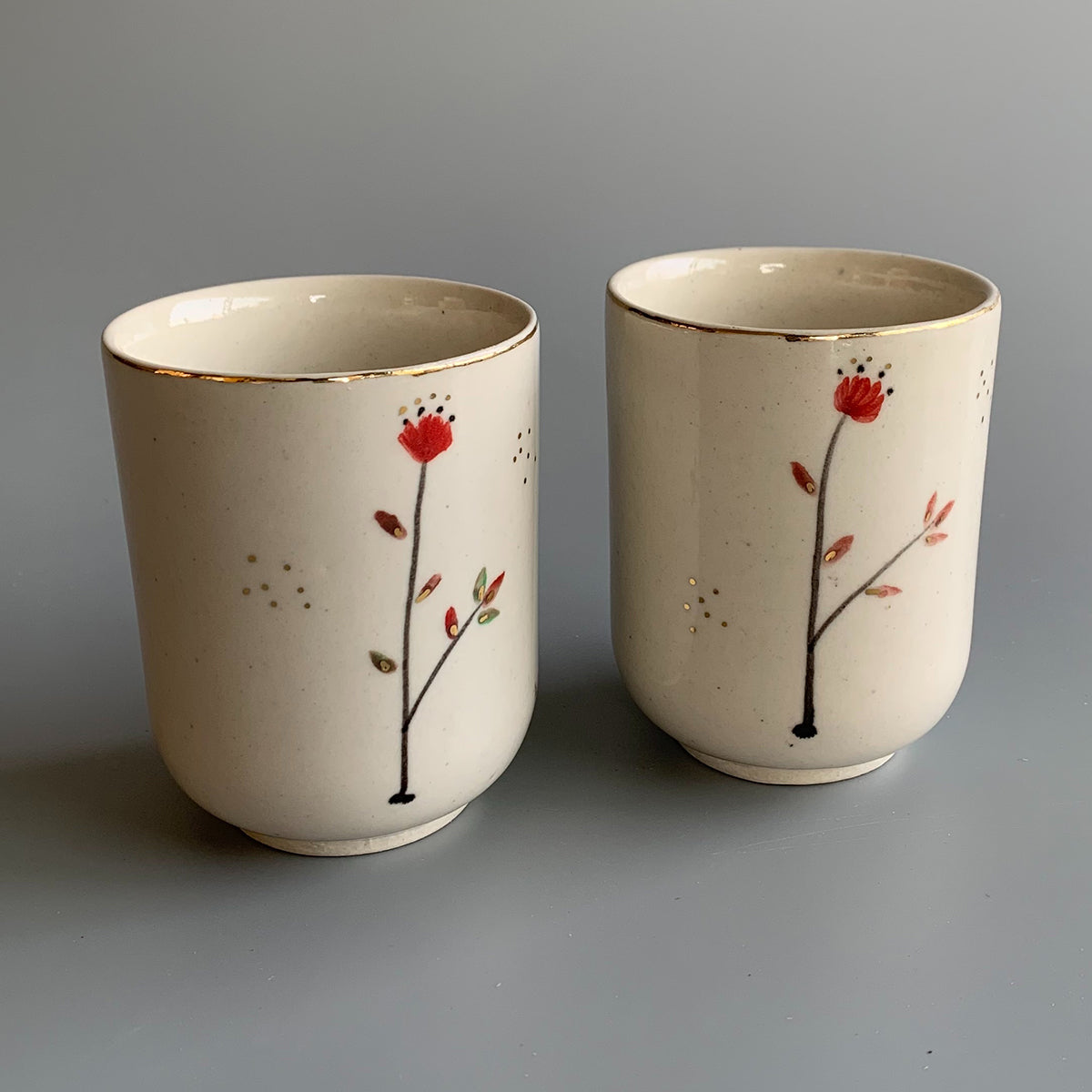 Hand painted wine Glasses | Cherry Blossom | Set of 2