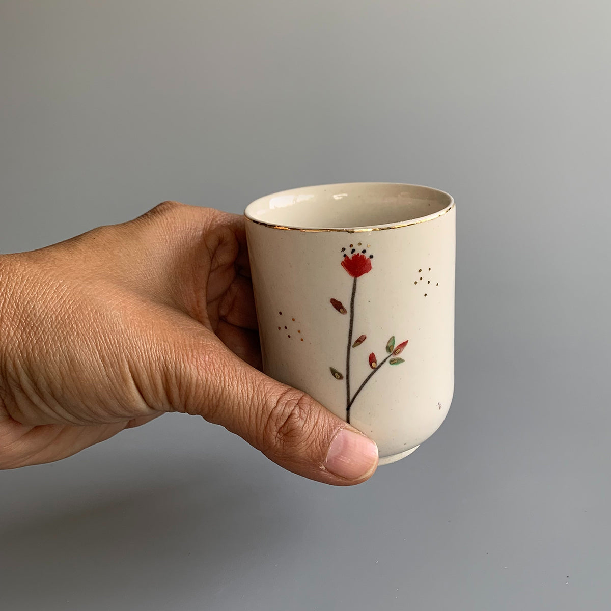 Hand painted wine Glasses | Cherry Blossom | Set of 2