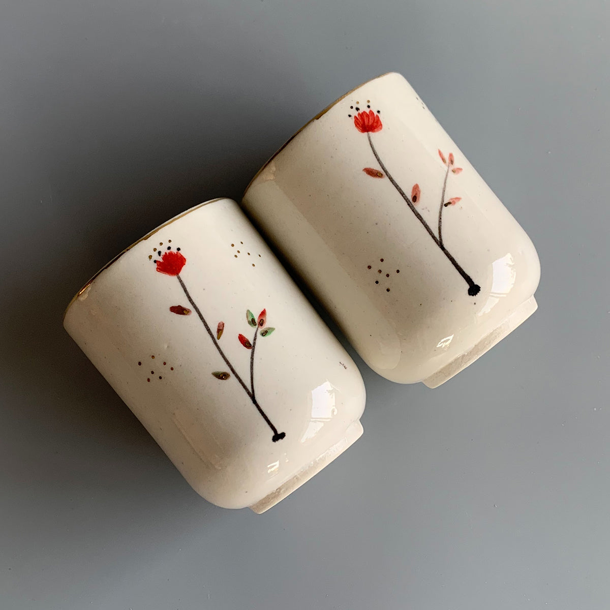 Hand painted wine Glasses | Cherry Blossom | Set of 2