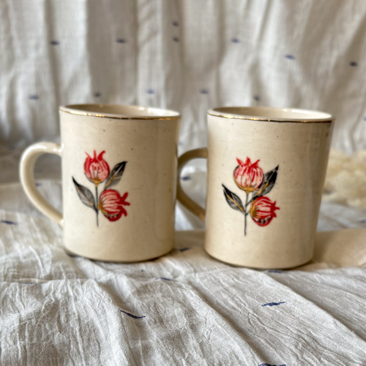 Handpainted Anaar Mug | Finished in 24 karat Gold