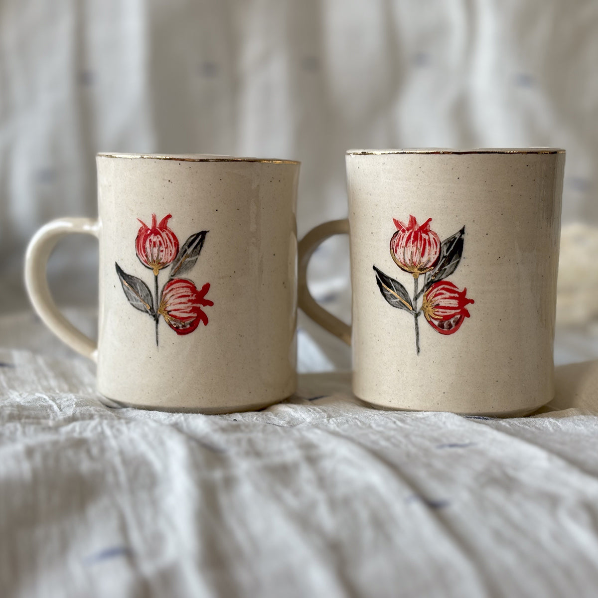 Handpainted Anaar Mug | Finished in 24 karat Gold