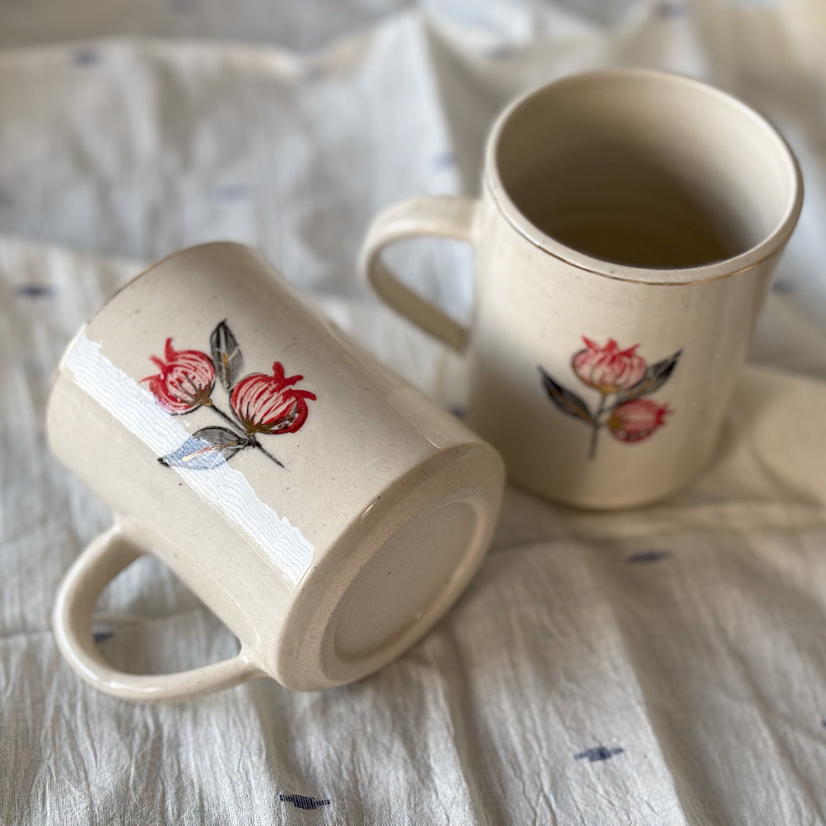 Handpainted Anaar Mug | Finished in 24 karat Gold