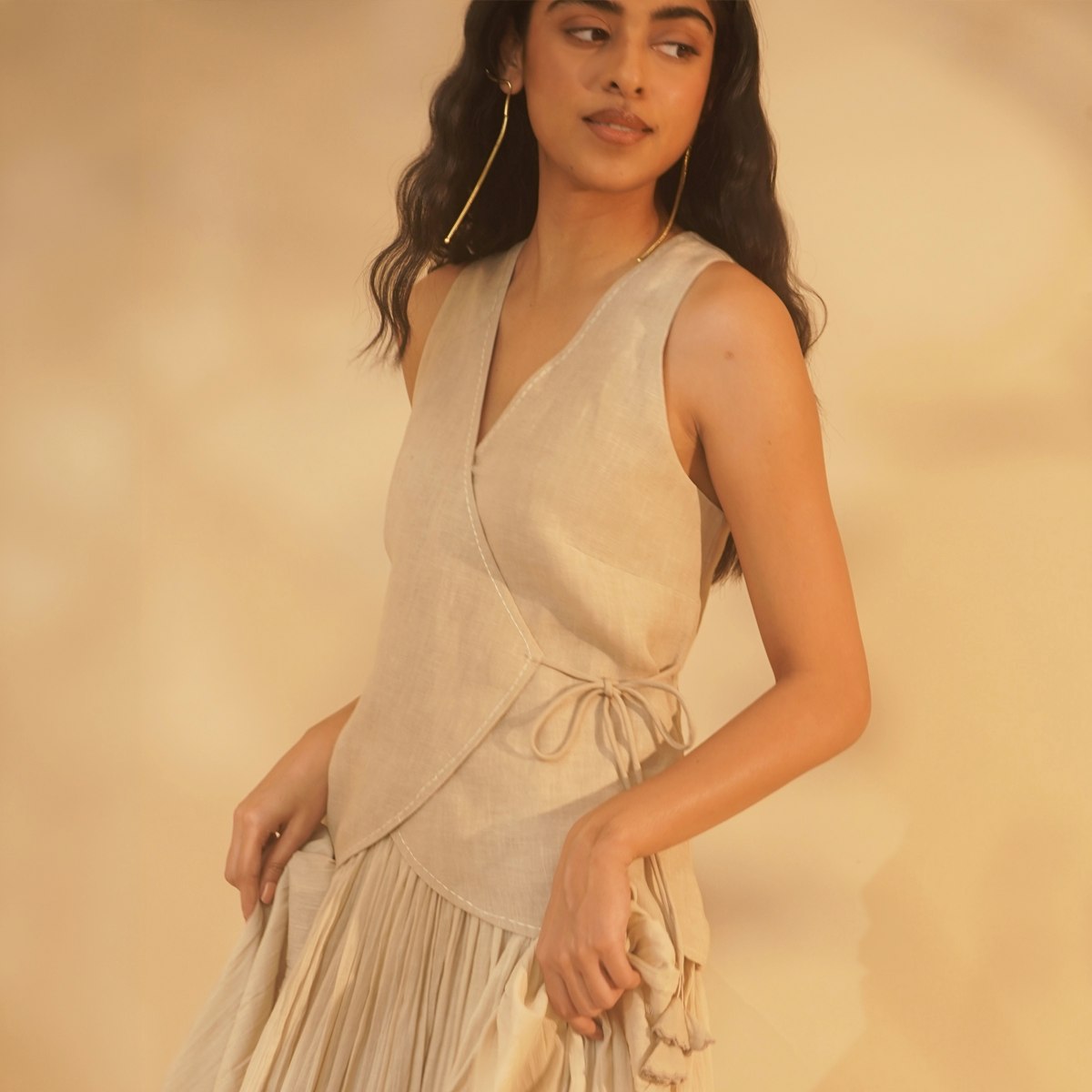 Wildflower Wrap Top - Brown