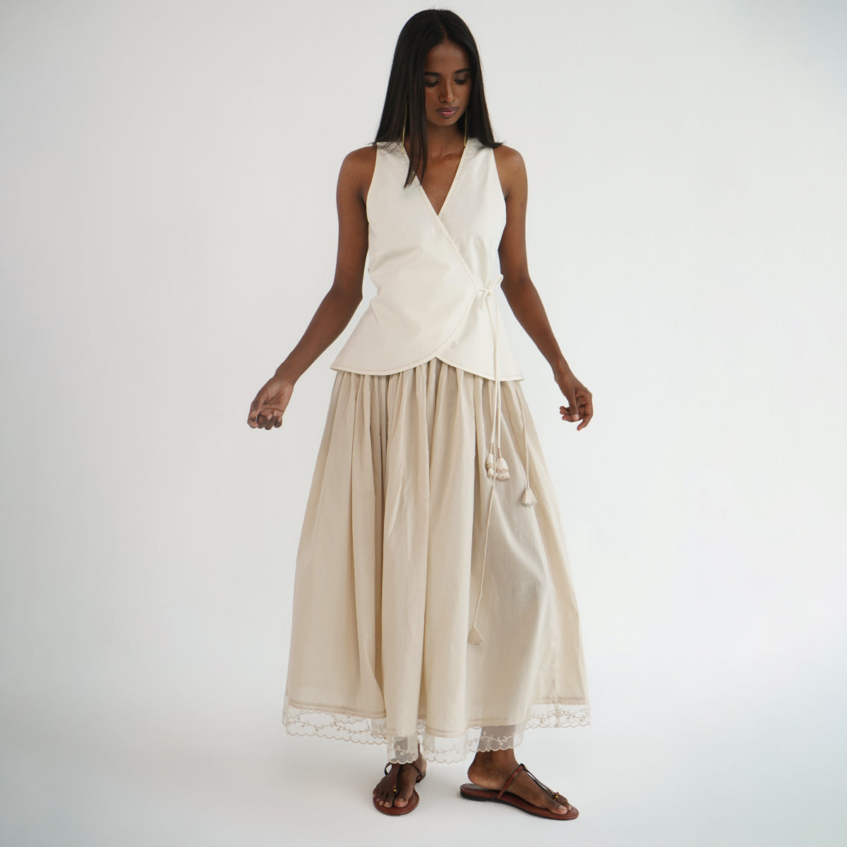 Wildflower Wrap Top - Ivory