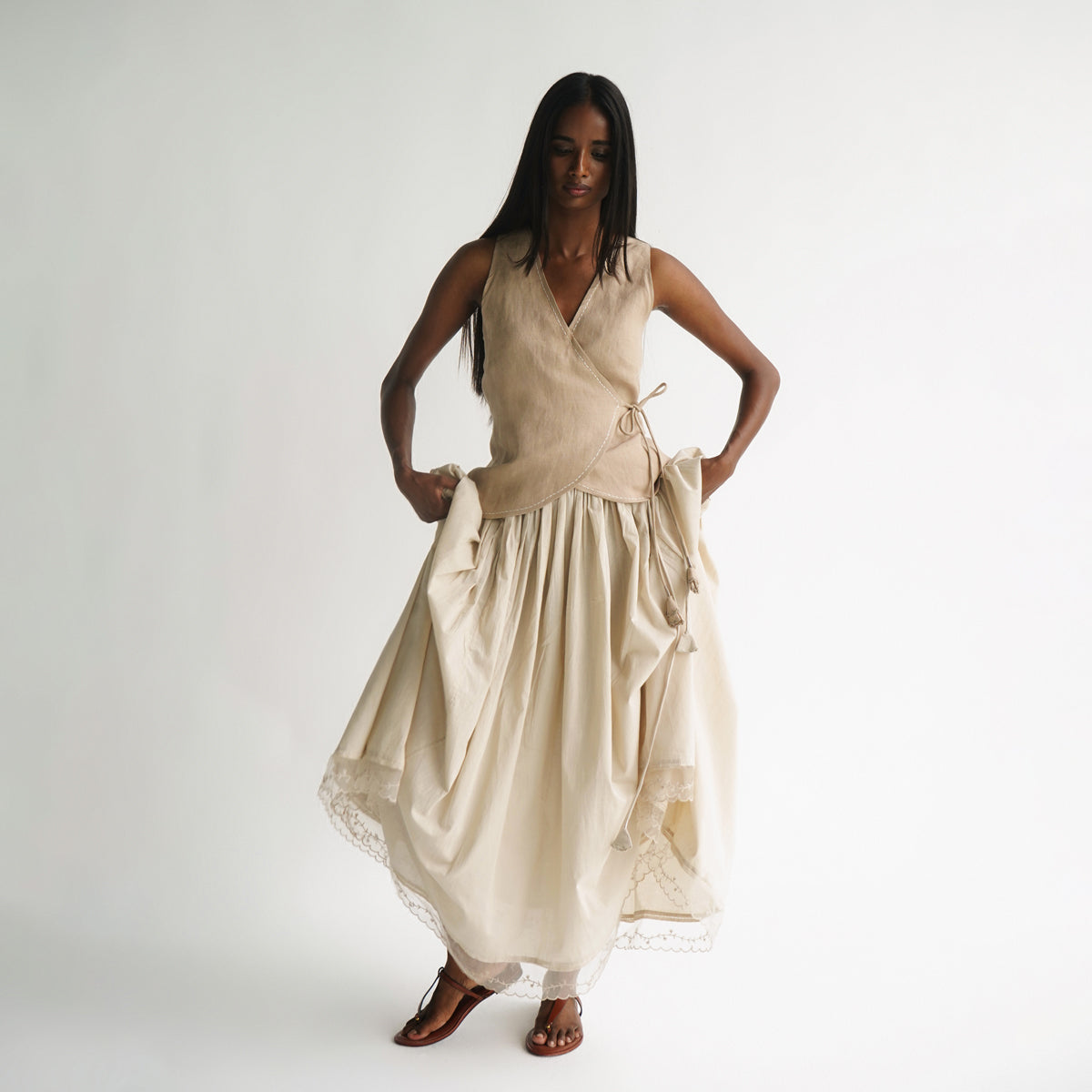 Wildflower Wrap Top - Brown