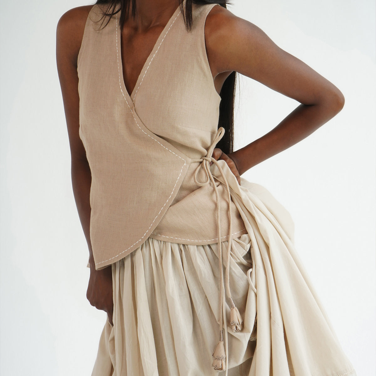 Wildflower Wrap Top - Brown
