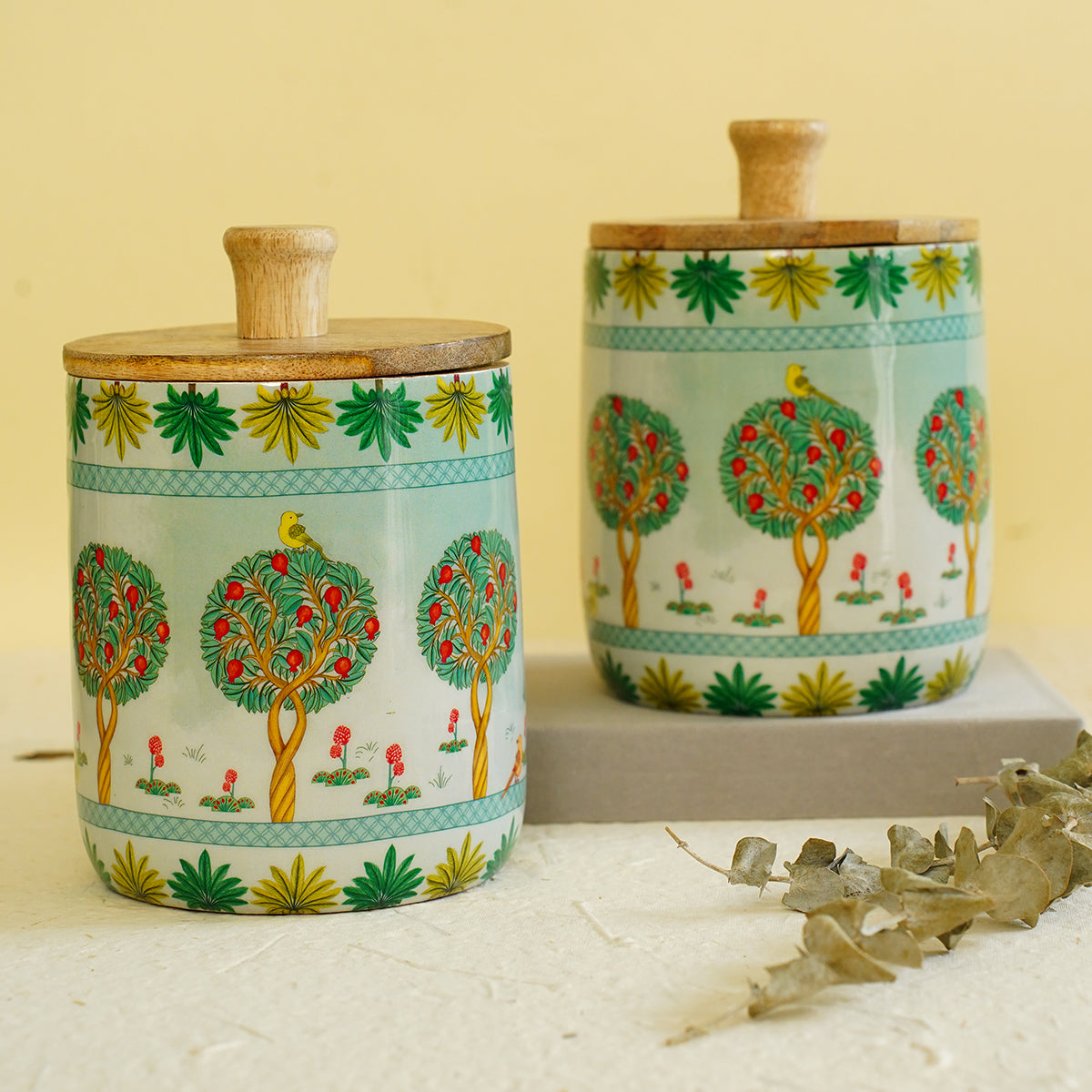 Safari Tree Set of 2 Air tight Jars- Lilac