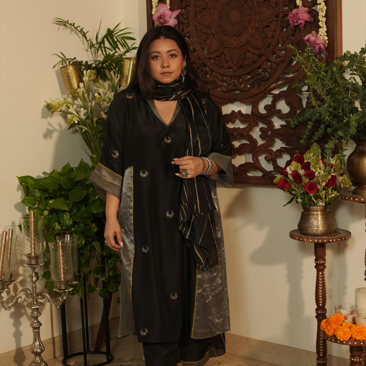 Kinnat Kurta Set - XRL Black