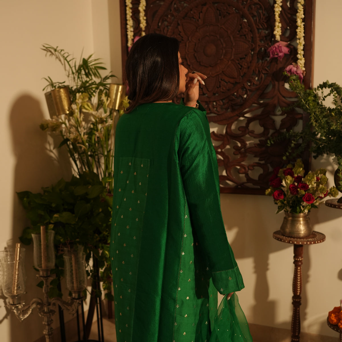 Zoya Kurta Set Emerald Green