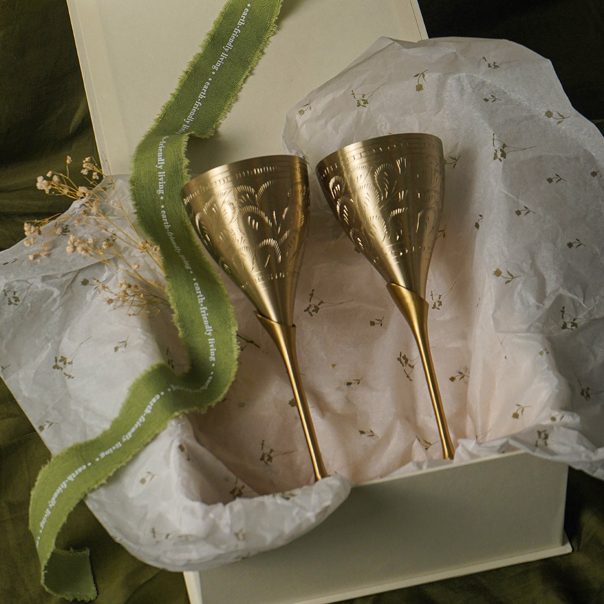 Stem Brass Goblet | Set of 6