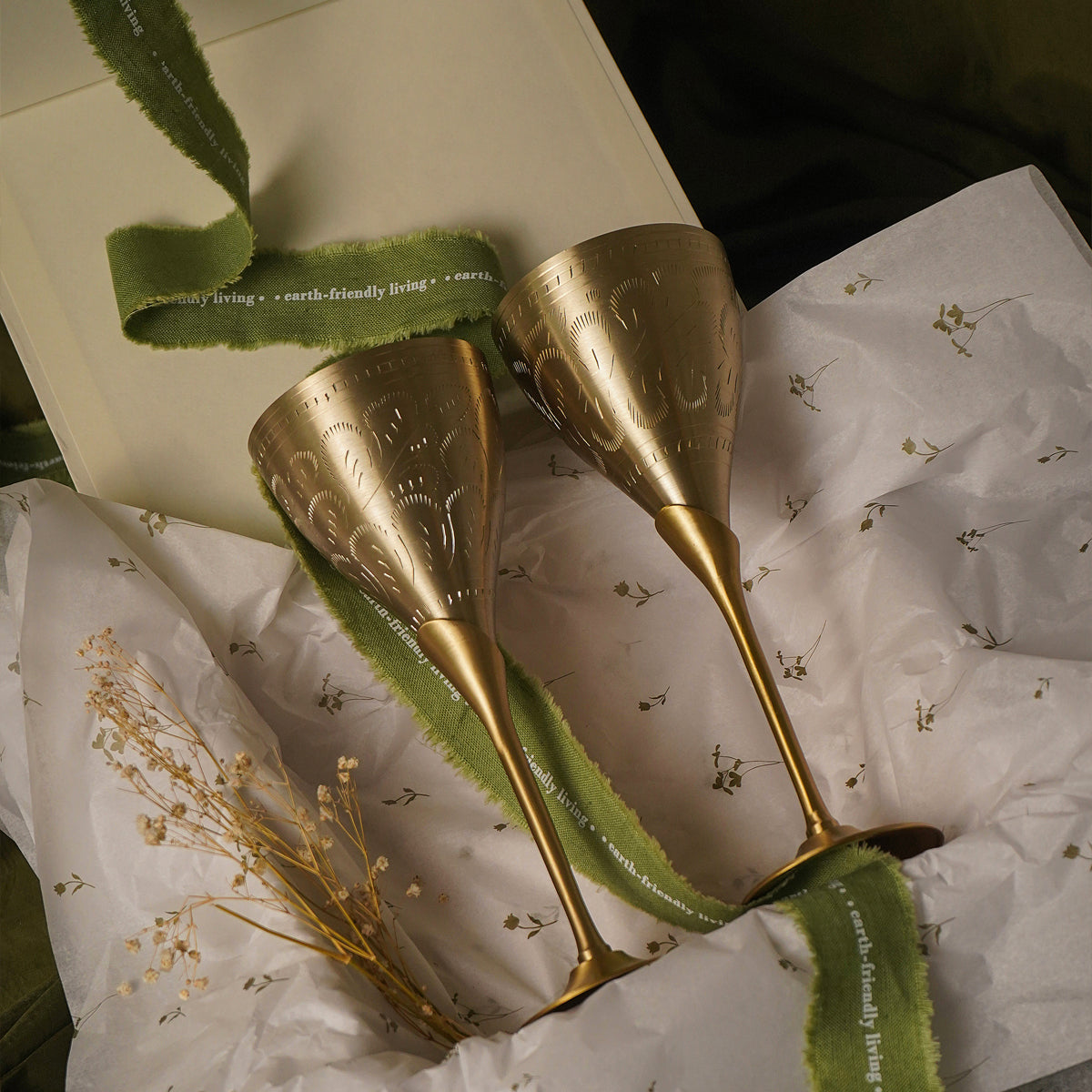 Stem Brass Goblet | Set of 6